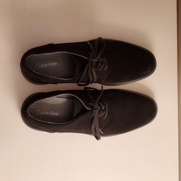 Calvin Klein Yago Black Suede Oxfords - Picture 4 of 4